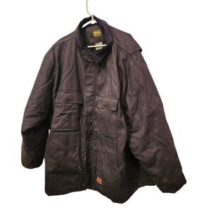 Men’s Work N Sport Zipper Canvas Jacket Size 4x Black Heavy Barn